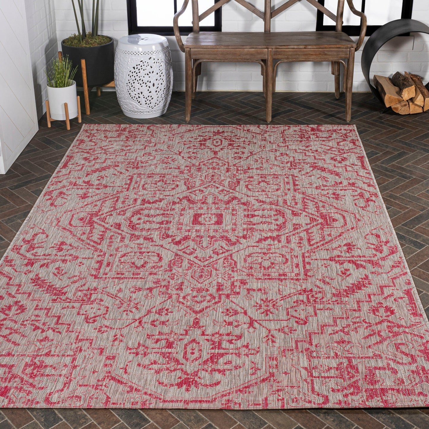 JONATHAN Y Charleston Medallion Indoor/Outdoor Area Rug