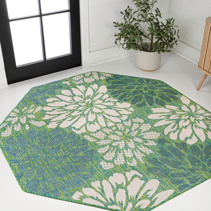 JONATHAN Y Floral Textured Weave Indoor/Outdoor Area Rug