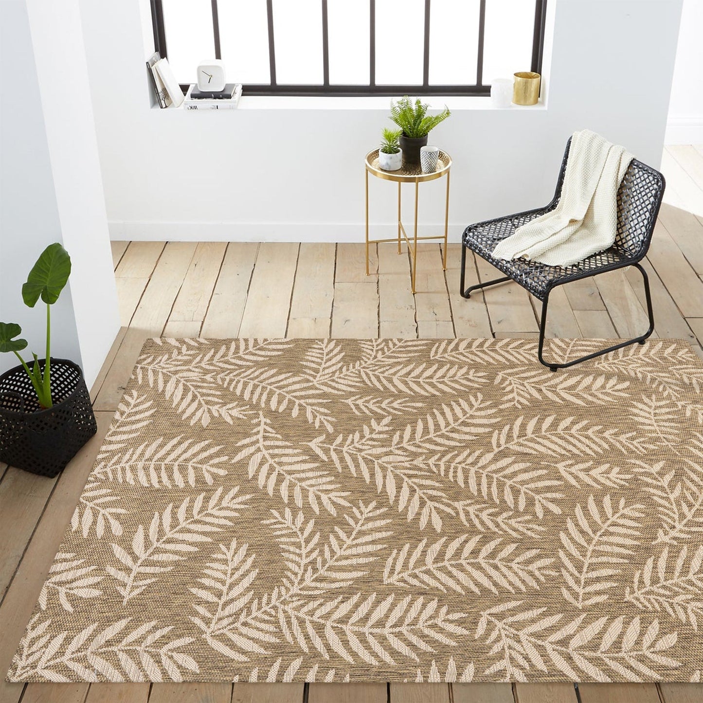 JONATHAN Y Galon Palm Frond Indoor/Outdoor Area Rug