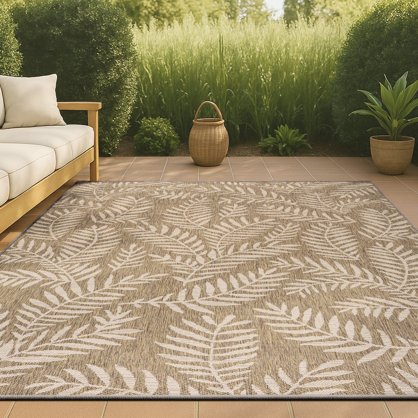 JONATHAN Y Galon Palm Frond Indoor/Outdoor Area Rug