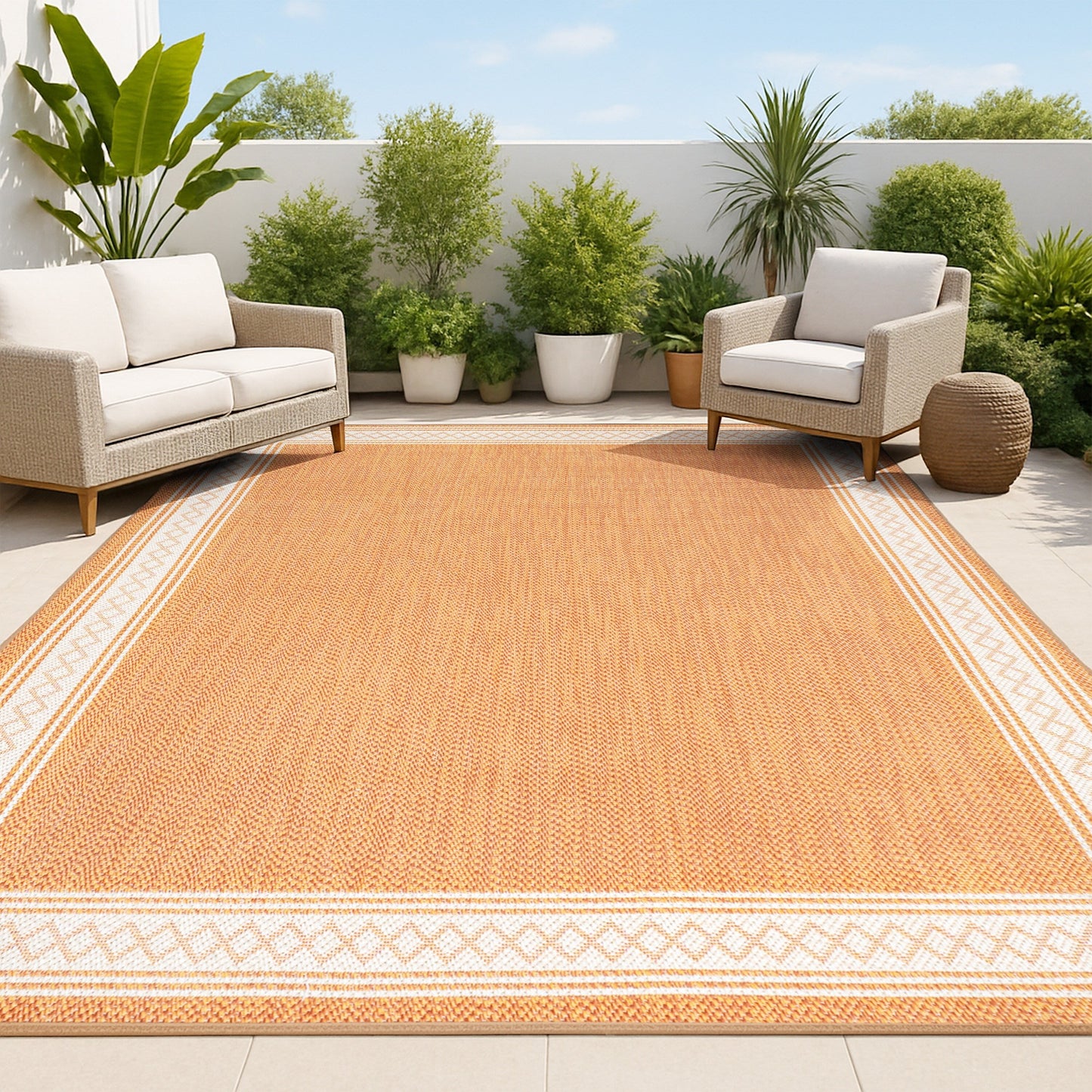 JONATHAN Y Havana Classic Diamond Border Indoor/Outdoor Area Rug