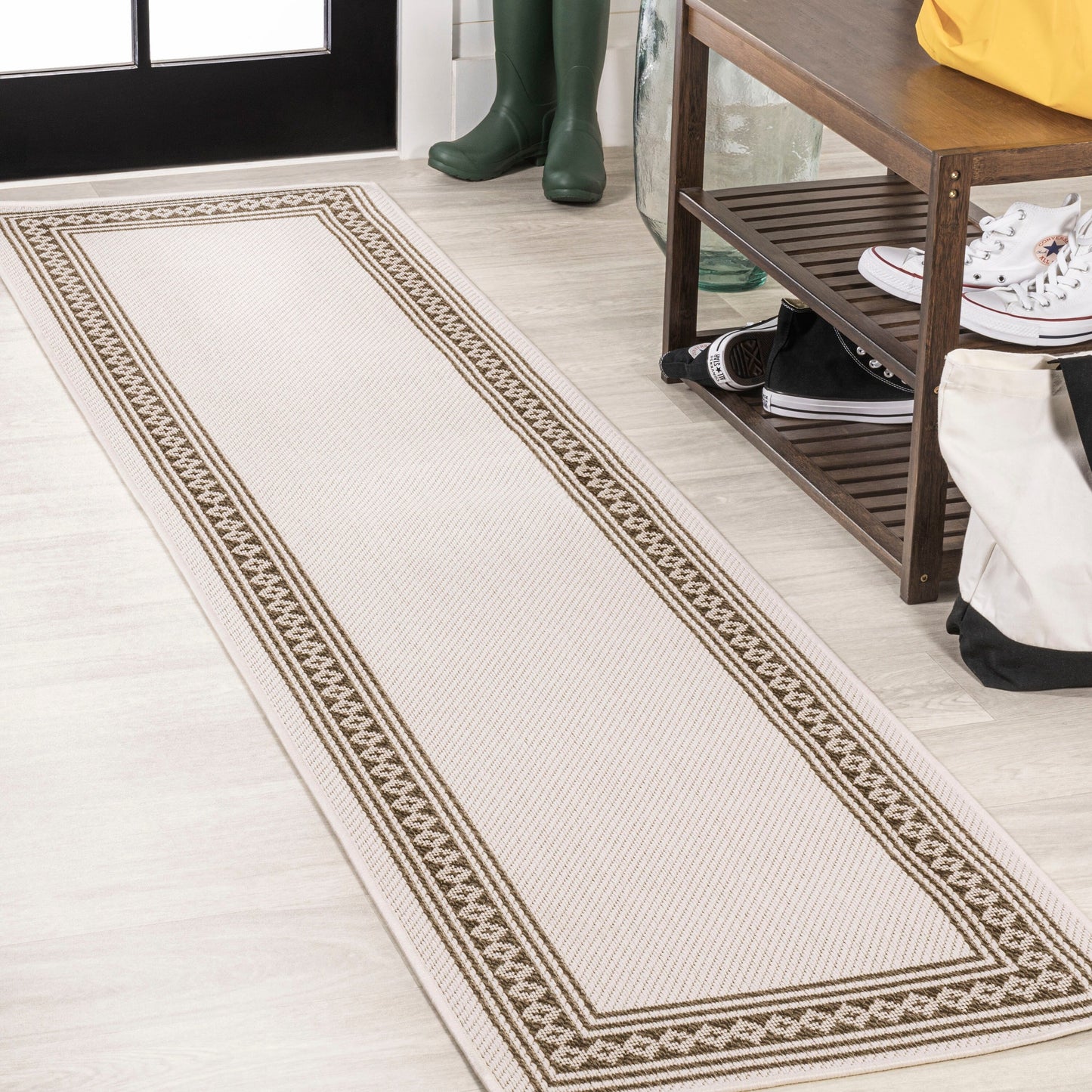 JONATHAN Y Havana Classic Diamond Border Indoor/Outdoor Area Rug