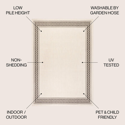 JONATHAN Y Havana Classic Diamond Border Indoor/Outdoor Area Rug