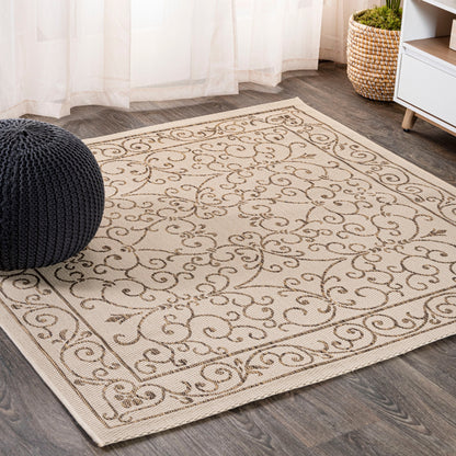 JONATHAN Y Filigree Textured Weave Indoor/Outdoor Area Rug