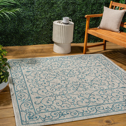 JONATHAN Y Filigree Textured Weave Indoor/Outdoor Area Rug