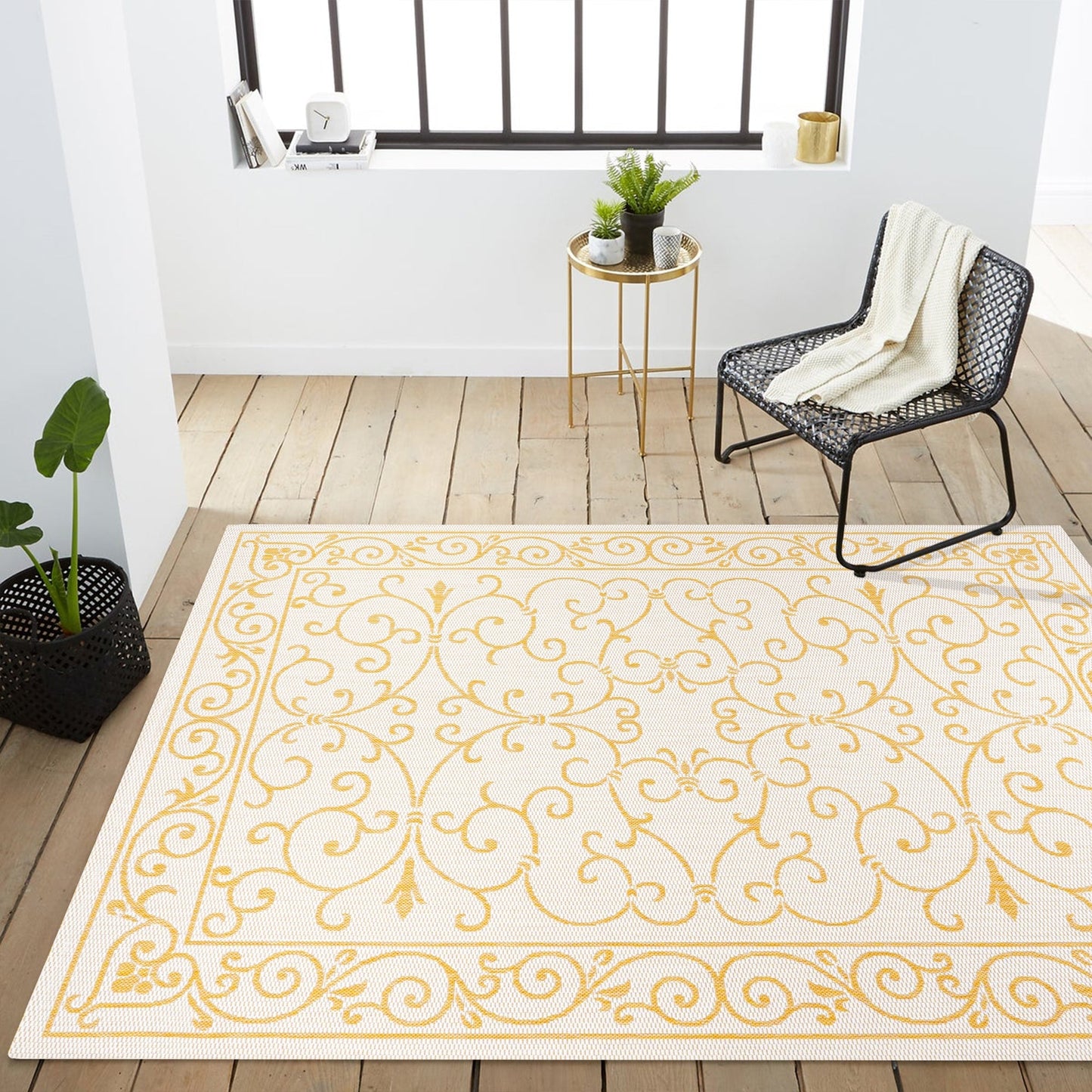 JONATHAN Y Filigree Textured Weave Indoor/Outdoor Area Rug