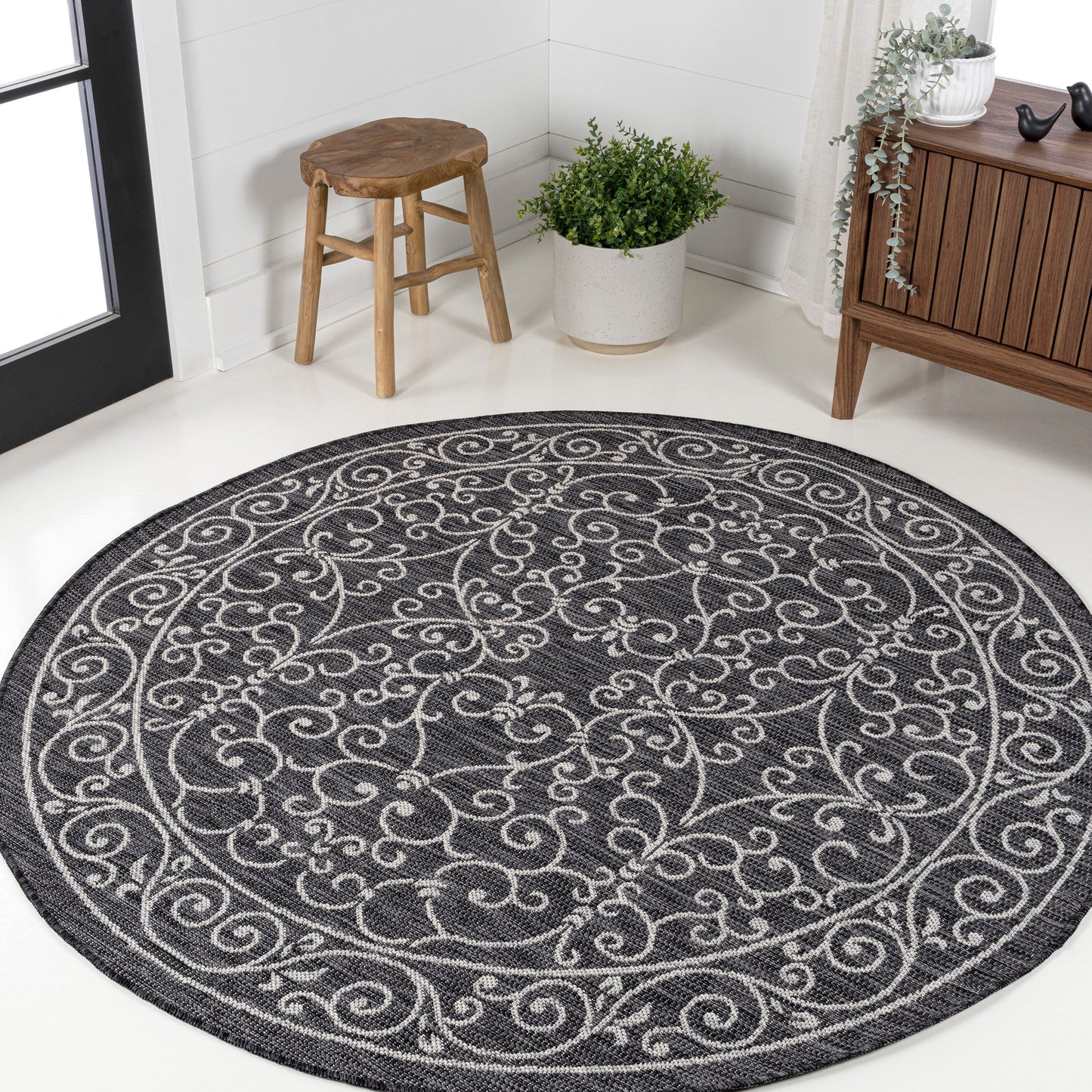 JONATHAN Y Filigree Textured Weave Indoor/Outdoor Area Rug