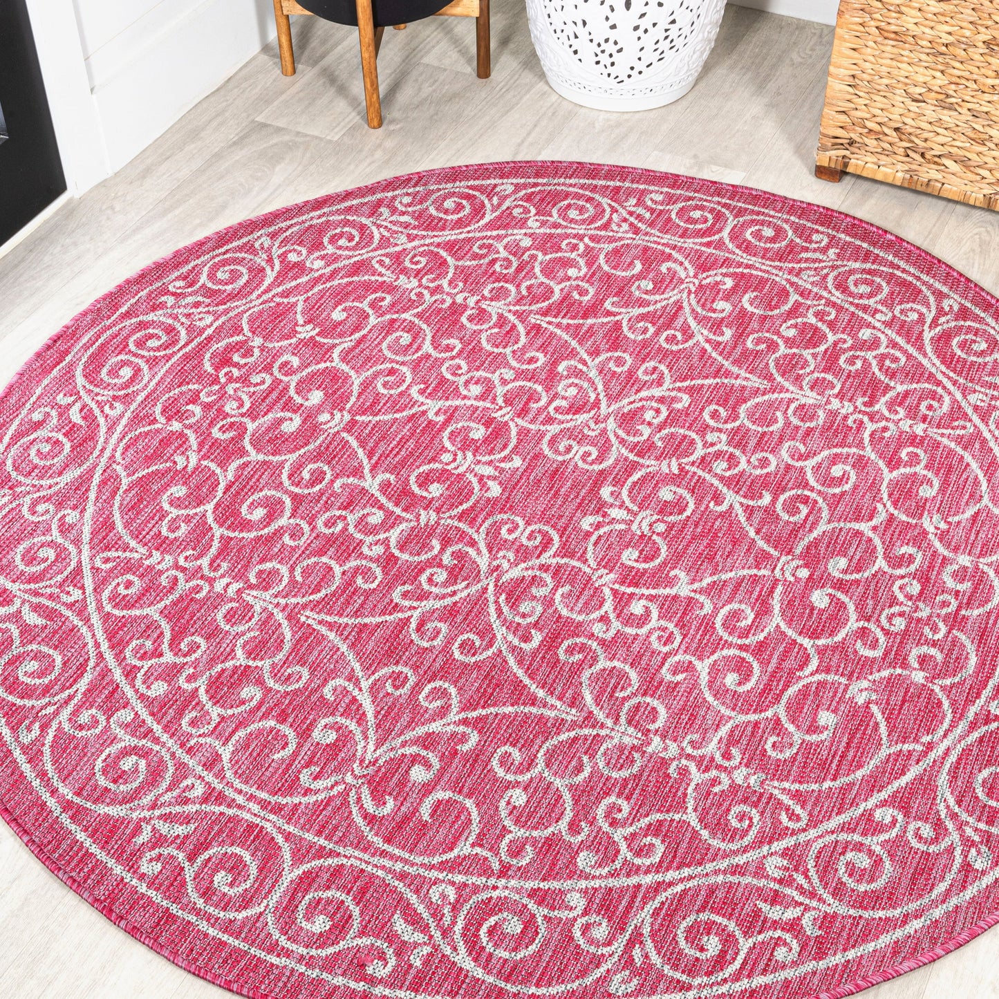 JONATHAN Y Filigree Textured Weave Indoor/Outdoor Area Rug
