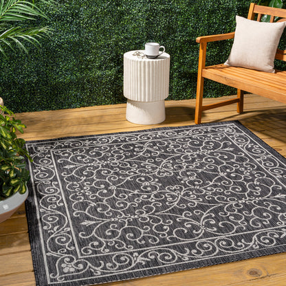 JONATHAN Y Filigree Textured Weave Indoor/Outdoor Area Rug