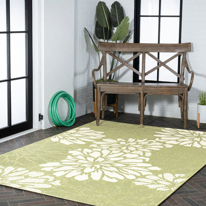 JONATHAN Y Floral Textured Weave Indoor/Outdoor Area Rug