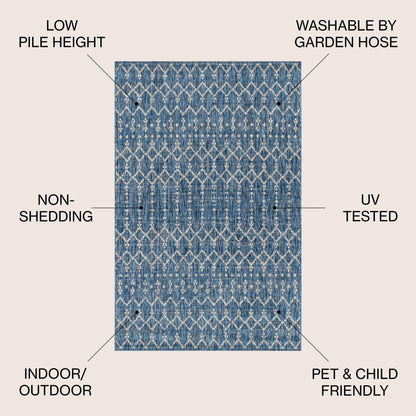 JONATHAN Y Trebol Moroccan Geometric Textured Weave Indoor/Outdoor Area Rug