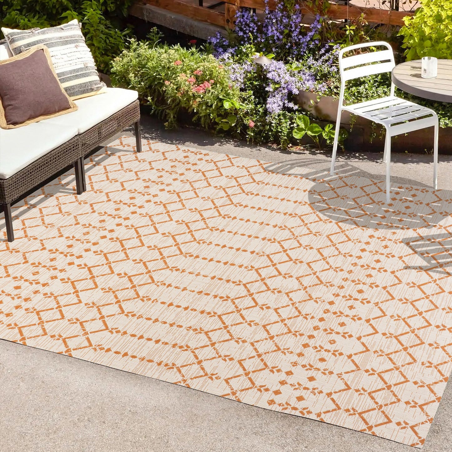 JONATHAN Y Trebol Moroccan Geometric Textured Weave Indoor/Outdoor Area Rug