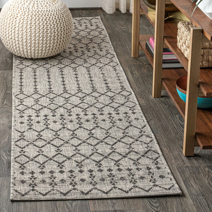 JONATHAN Y Trebol Moroccan Geometric Textured Weave Indoor/Outdoor Area Rug