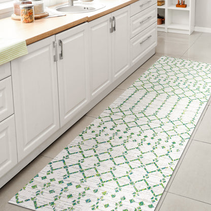 JONATHAN Y Trebol Moroccan Geometric Textured Weave Indoor/Outdoor Area Rug