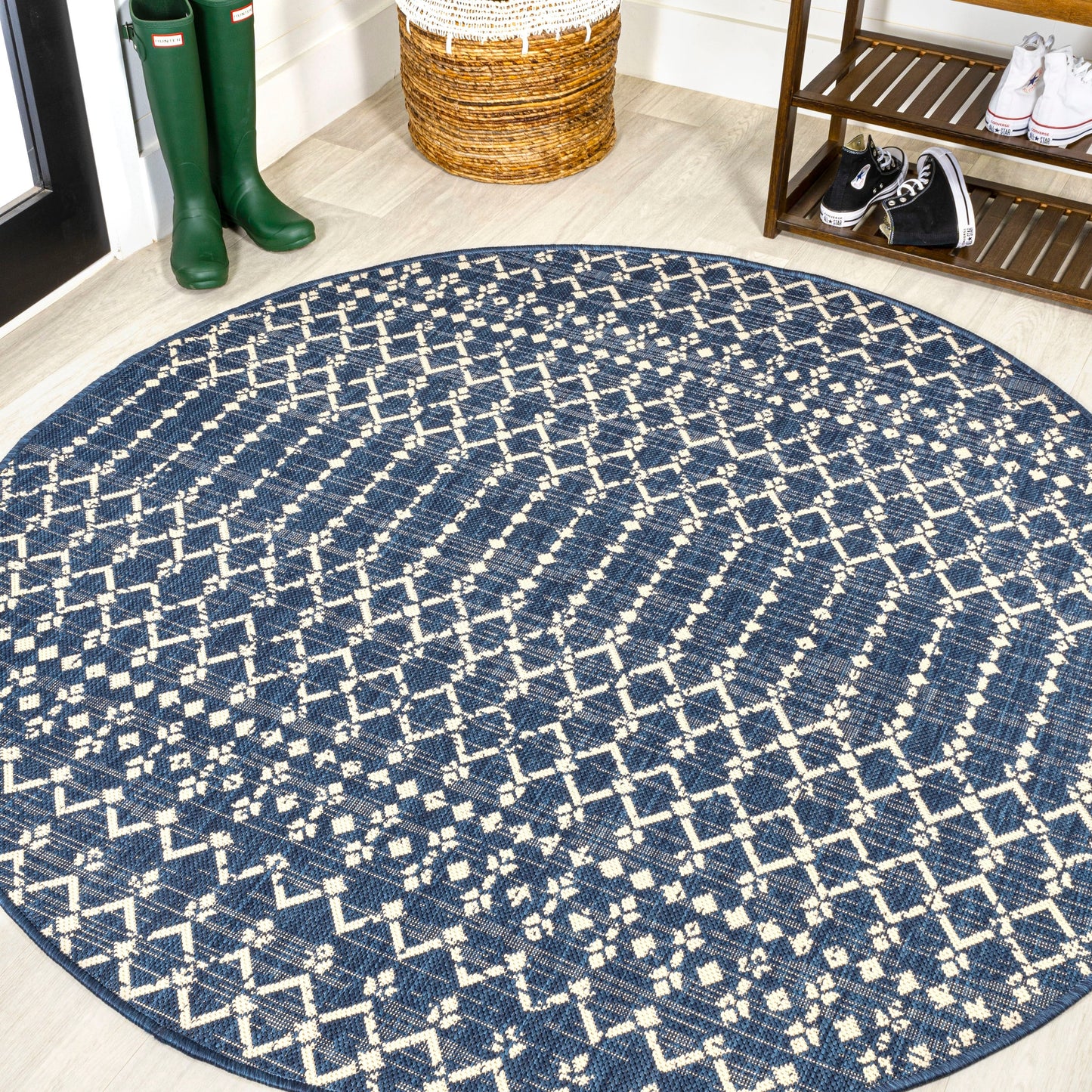 JONATHAN Y Trebol Moroccan Geometric Textured Weave Indoor/Outdoor Area Rug