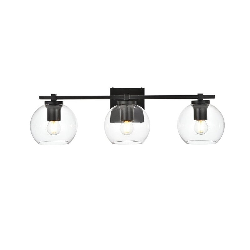 Julian 1 Light Black and Clear Bath Sconce