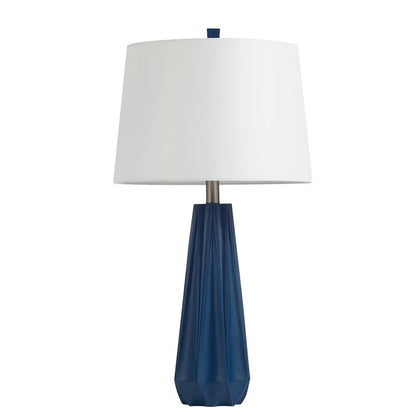 KAWOTI 27 Blue Table Lamp with Fabric Shade