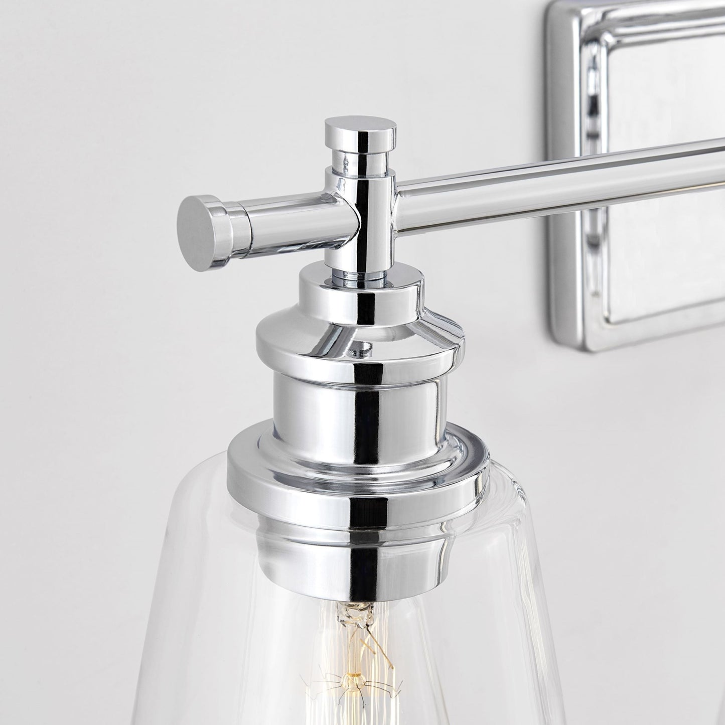 KAWOTI 4-Light Bathroom Vanity Light with Glass Shade