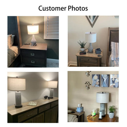 KAWOTI Touch Control Table Lamp Set with USB Ports (Set of 2)