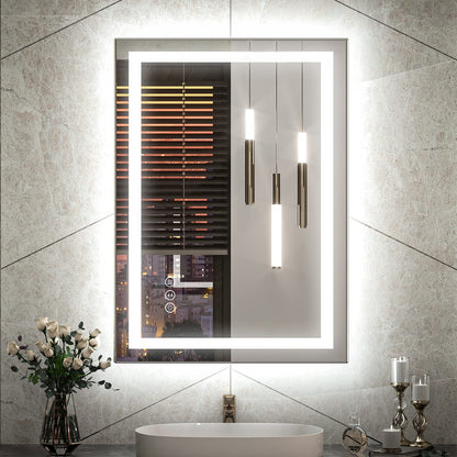 KIOTEE Super Bright Anti-fog LED Bathroom Mirror with Backlit and Front Lighting 3-Year Warranty
