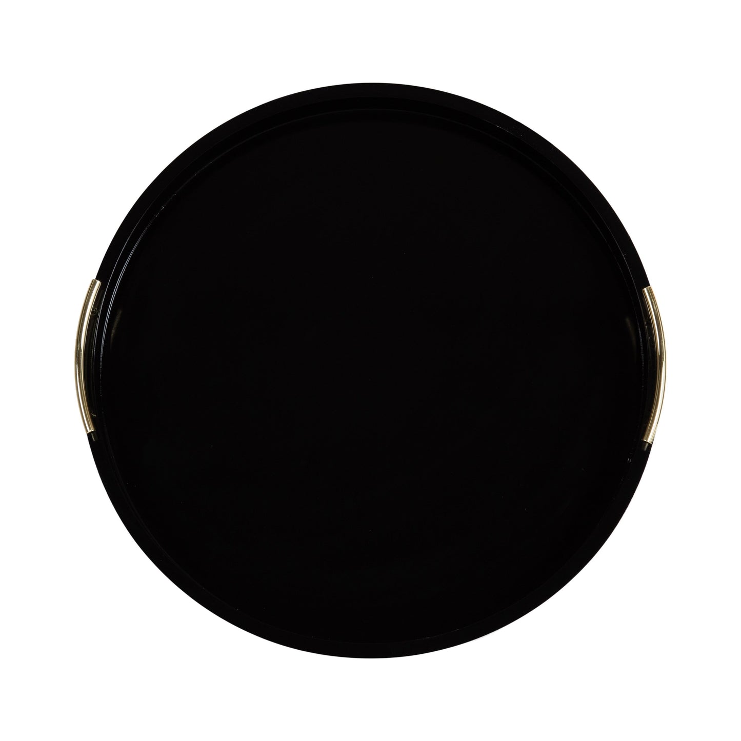 Kate and Laurel Lipton Round Decorative Tray with Metal Handles