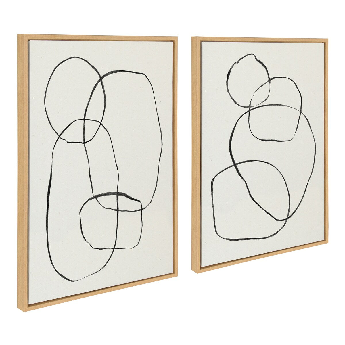 Kate and Laurel Sylvie Modern Circles Framed Canvas Set by Teju Reval