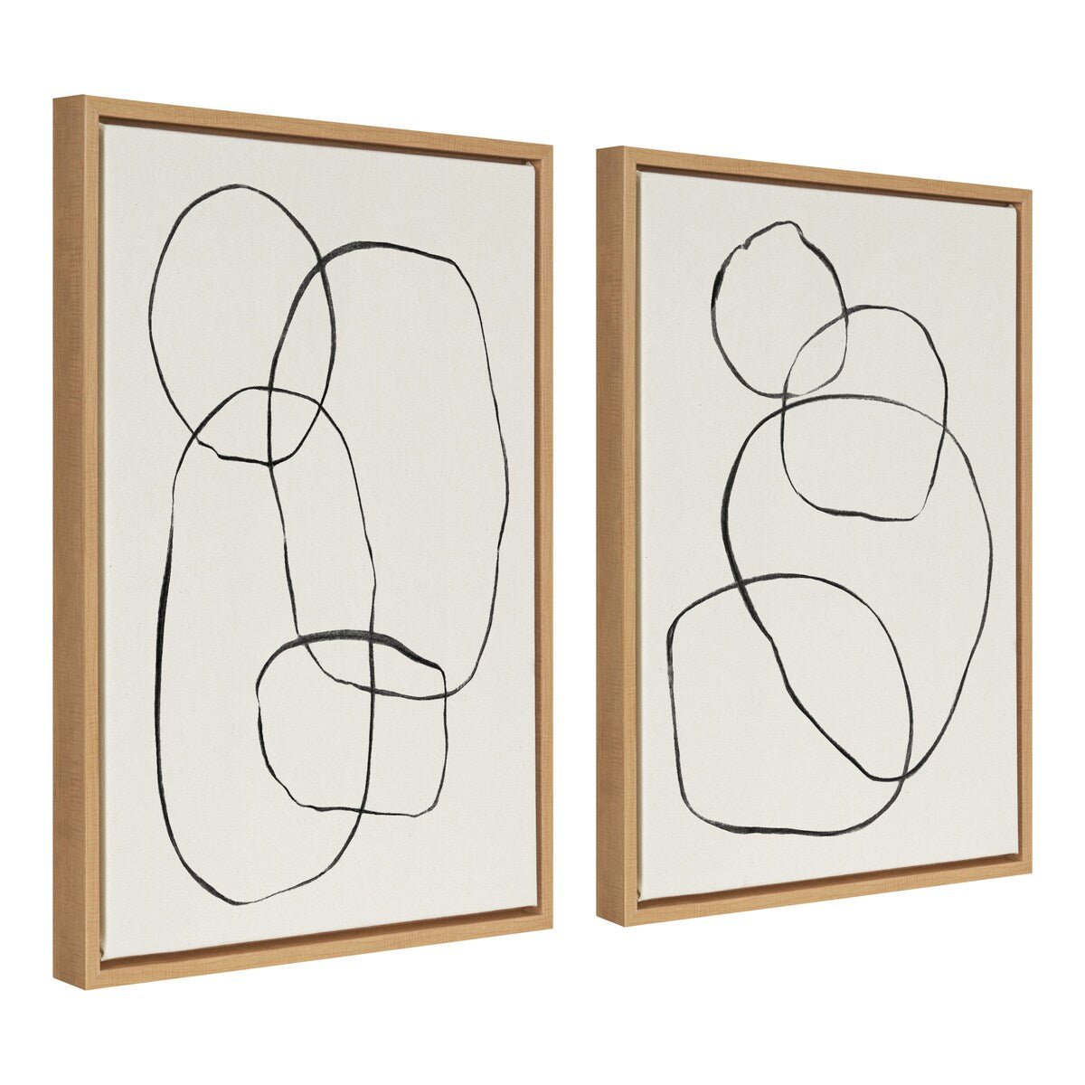 Kate and Laurel Sylvie Modern Circles Framed Canvas Set by Teju Reval