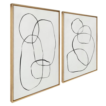 Kate and Laurel Sylvie Modern Circles Framed Canvas Set by Teju Reval