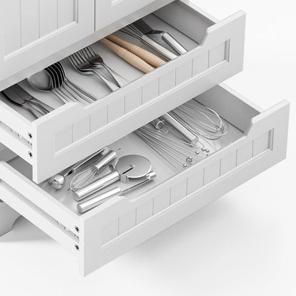 Armoire de rangement pour cuisine, garde-manger, armoire de rangement de salle de bain indépendante avec 2 portes et tiroirs