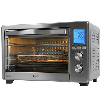 Four grille-pain de comptoir LNC 12 en 1 de grande capacité (34 pintes), convection, rôtissoire et friteuse à air - 19,5 L x 15 l x 12,5 H
