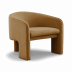 Fauteuil d'appoint Helix en velours camel