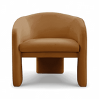 Fauteuil d'appoint Helix en velours camel