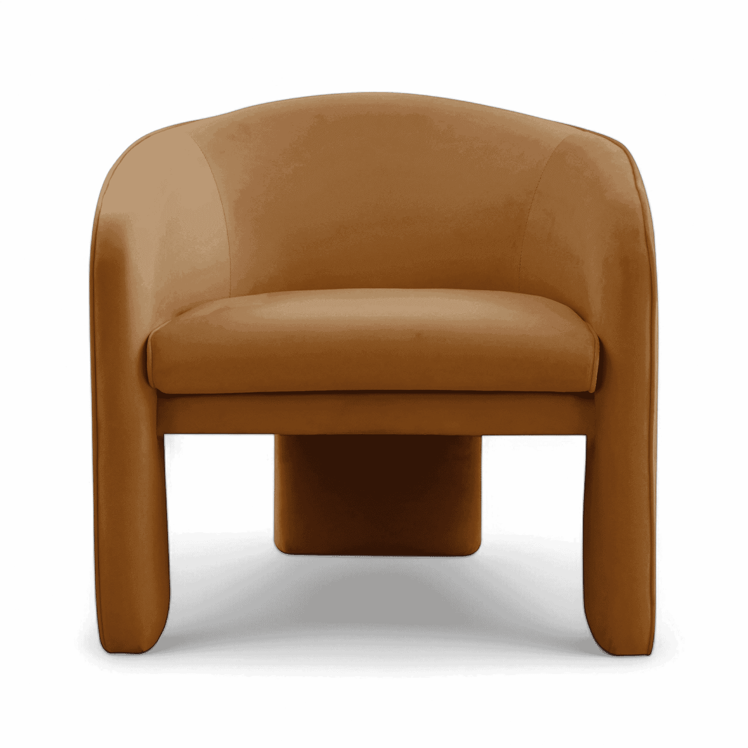 Fauteuil d'appoint Helix en velours camel