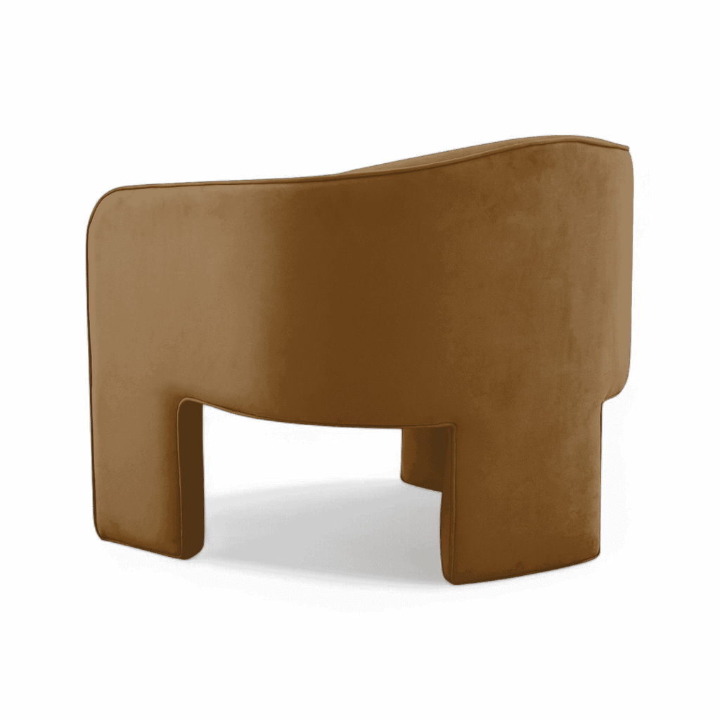 Fauteuil d'appoint Helix en velours camel