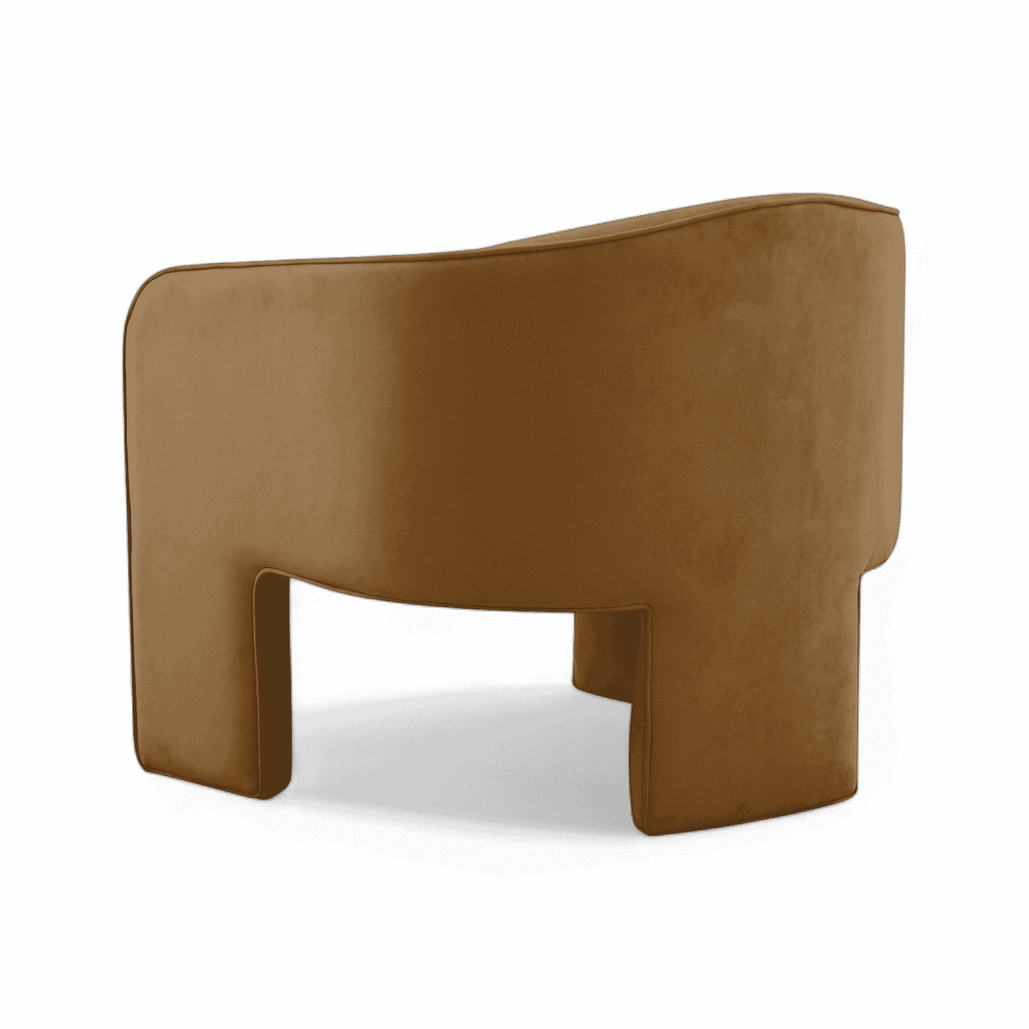 Fauteuil d'appoint Helix en velours camel
