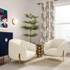 Fauteuil d'appoint en peau de mouton beige Throne