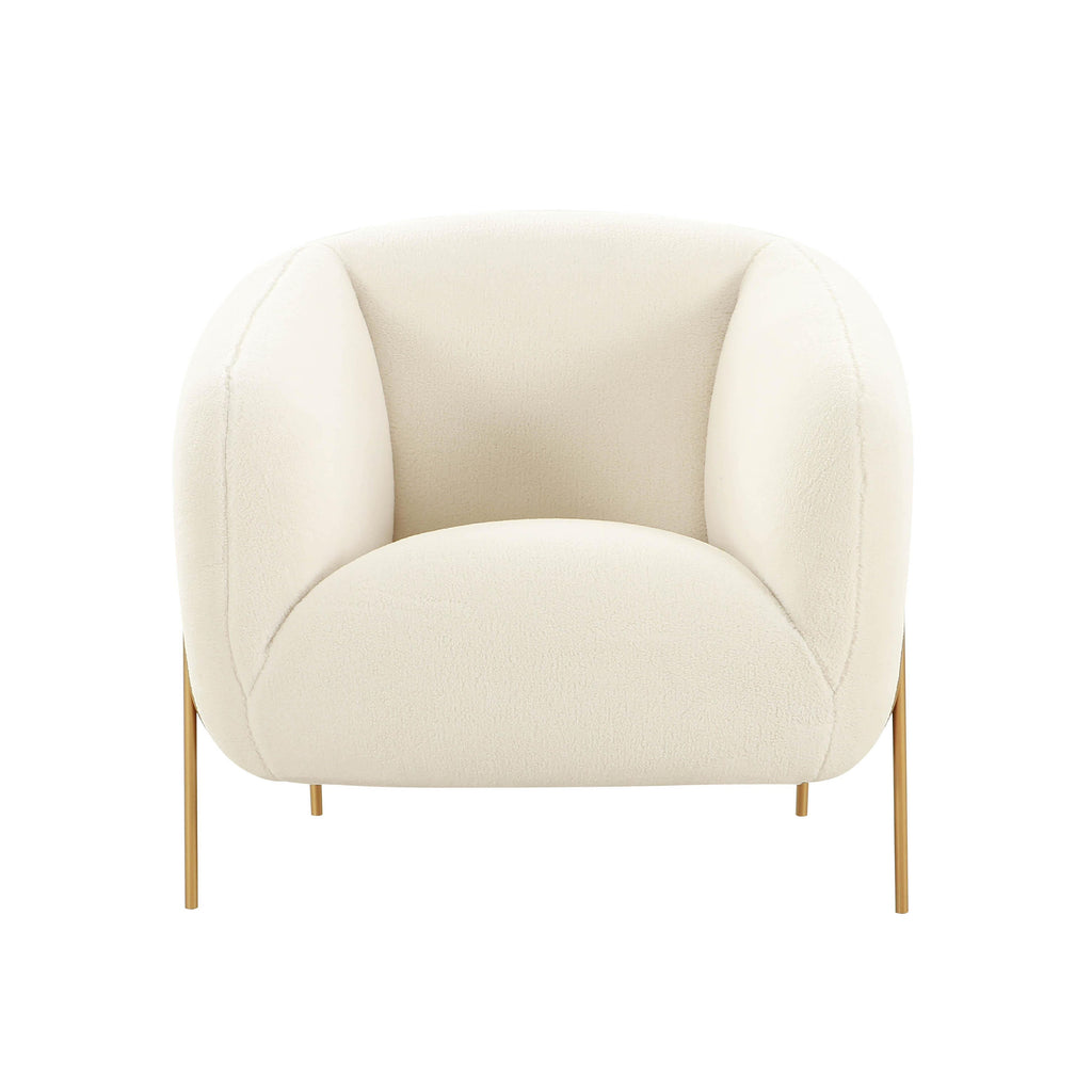 Fauteuil d'appoint en peau de mouton beige Throne