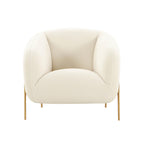 Fauteuil d'appoint en peau de mouton beige Throne