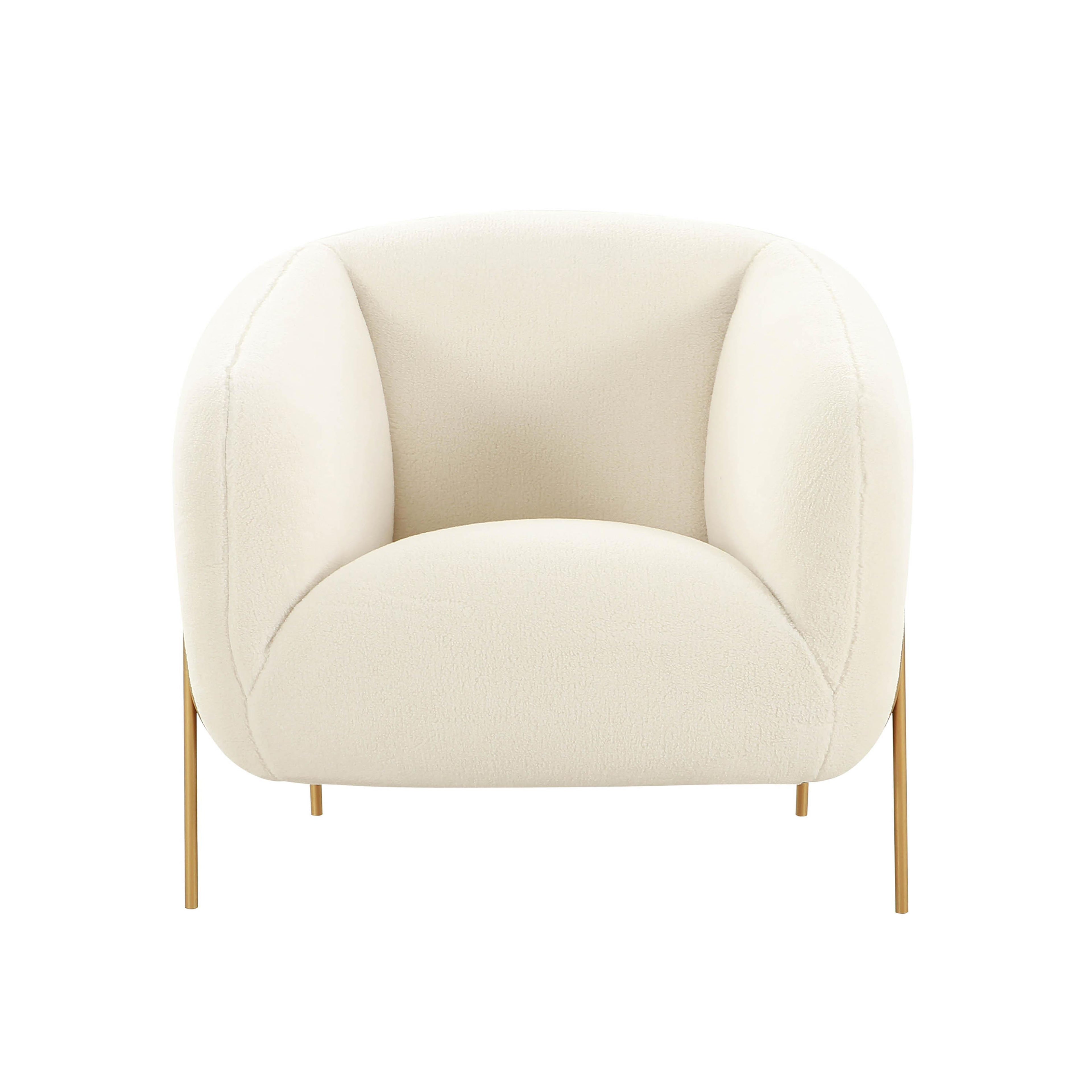 Fauteuil d'appoint en peau de mouton beige Throne