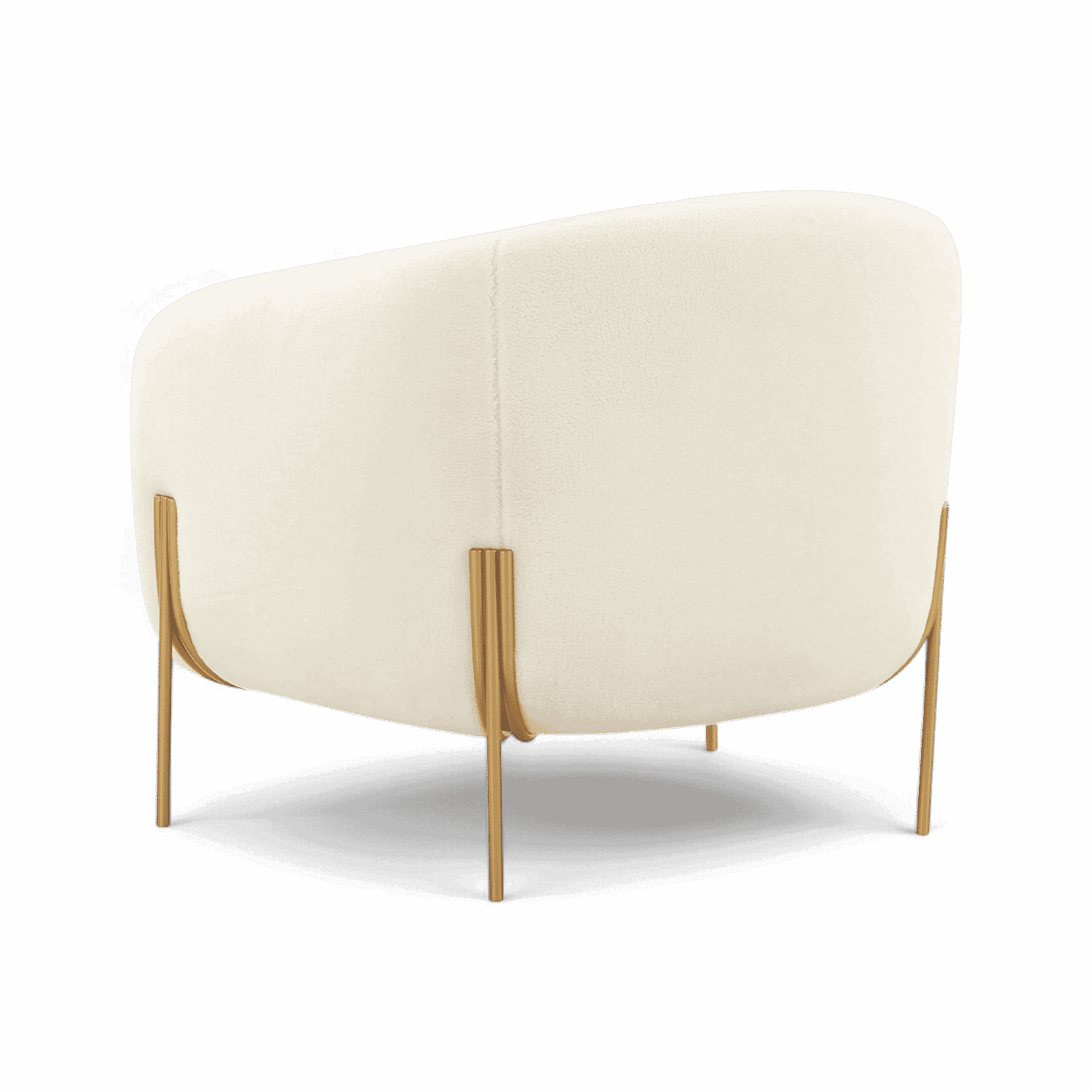 Fauteuil d'appoint en peau de mouton beige Throne