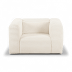 Fauteuil en velours côtelé beige Whisper