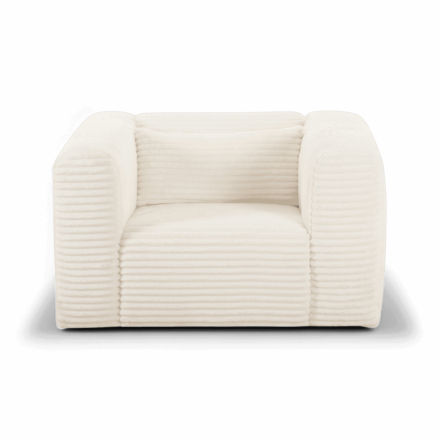 Fauteuil en velours côtelé beige Whisper