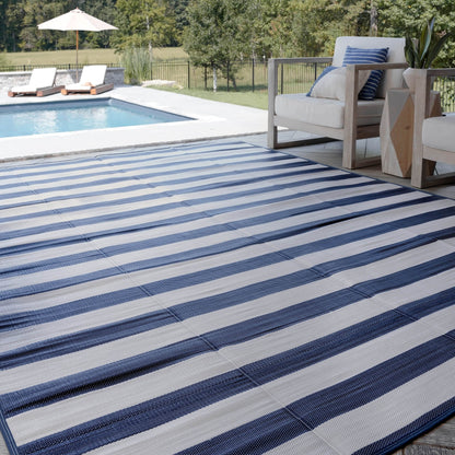 Lalune Beach Stripe Indoor Outdoor Area Rug