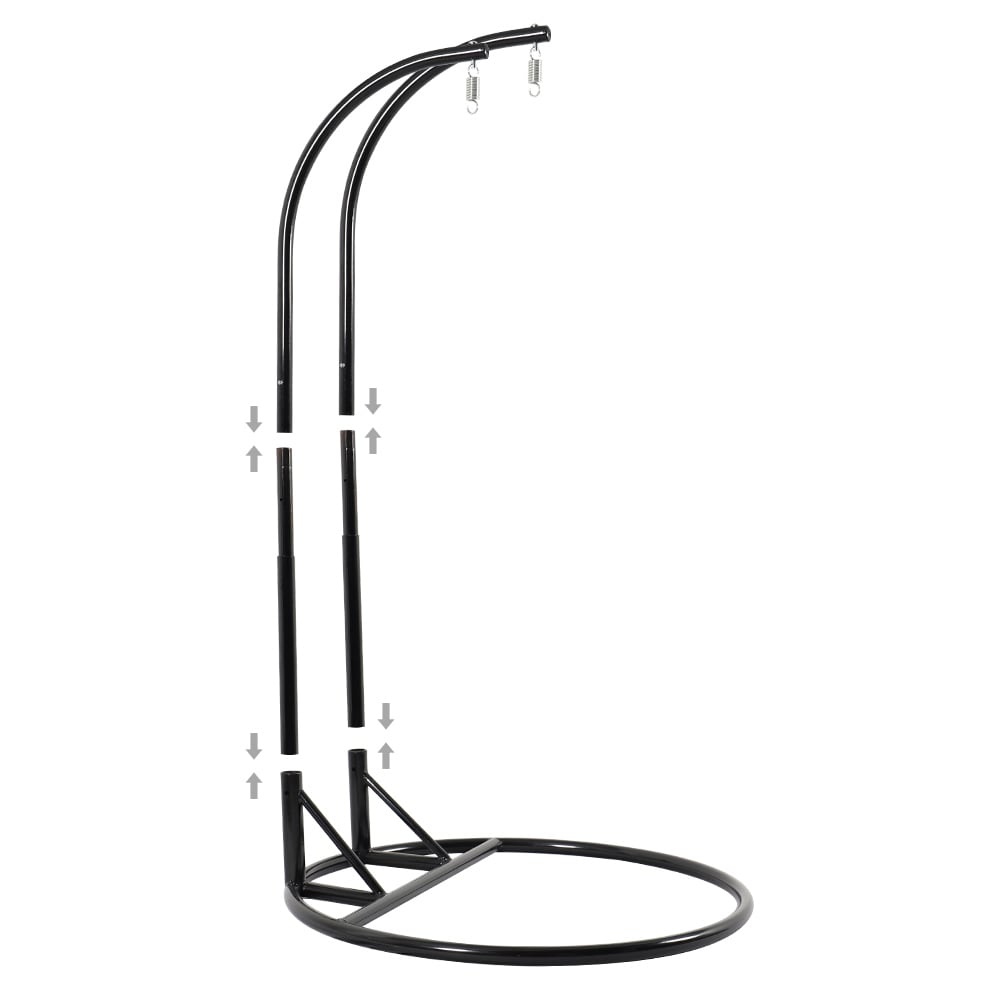 Fauteuil suspendu LeisureMod pour 2 personnes avec support - Chaise longue hamac en rotin et osier pour patio extérieur/intérieur avec coussins