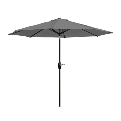 Parasol de patio Lopes de 9 pieds avec base en finition bronze et support de poids inclus