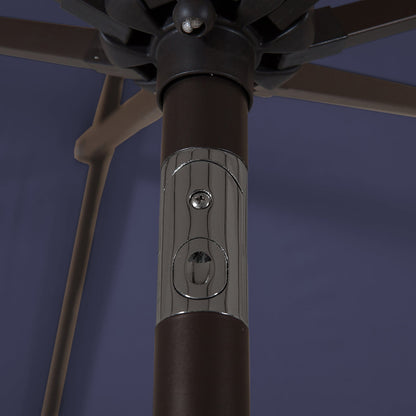 Parasol de patio Lopes de 9 pieds avec base en finition bronze et support de poids inclus