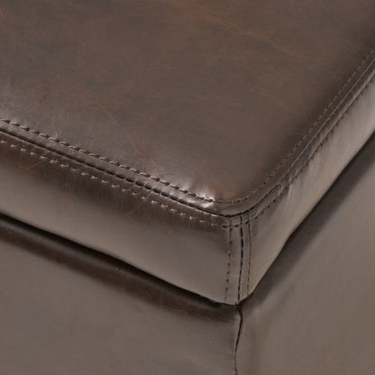 Banc de rangement en similicuir Lucinda par Christopher Knight Home - 51,25 L x 17,50 l x 16,25 H