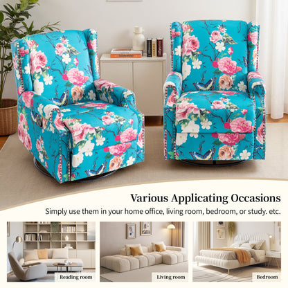 Ensemble de 2 fauteuils inclinables pivotants et coulissants de 29 po de largeur avec dossier à poussée manuelle