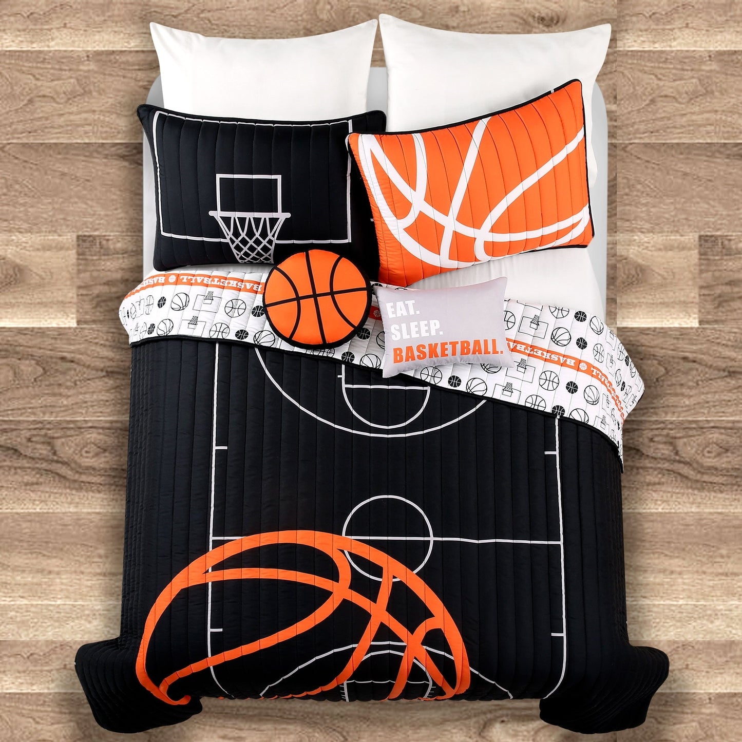Lush Decor Basketball Game Quilt Set