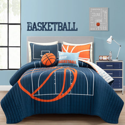 Lush Decor Basketball Game Quilt Set